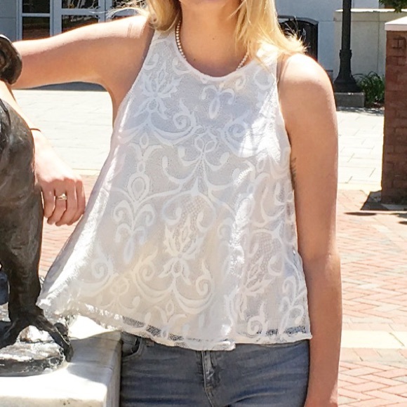 Miami Lace-Overlay Tank - Picture 2 of 3